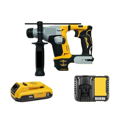 Hammerbohrer Bürstenloser Tragbarer Lithium-Akku-Hammer-Schlagbohrer Mit Stoßdämpfung, 16 Mm Kompaktbohrer(2.0AH Set1) von ZGJIAJU