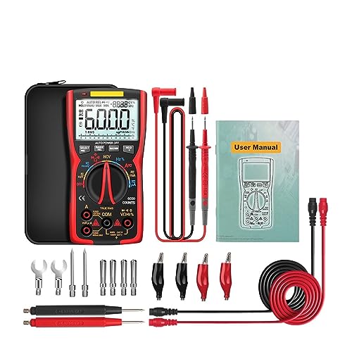 Intelligentes Kontinuitätsmessgerät, Multimeter, Automatischer Intelligenter Sensortester, Multimetro, Professionelle True-RMS-Multimeter-Werkzeuge Genau Messen(Red Pro) von ZGJIAJU