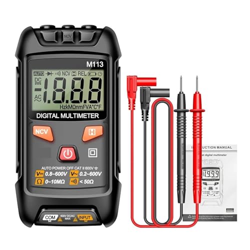 M113 Mini Digital Multimeter AC/DC Spannungsmesser 1999 Zählt Multimetro Ohm NCV Elektrizität Werkzeuge Messgeräte Genau Messen(M113 Black) von ZGJIAJU