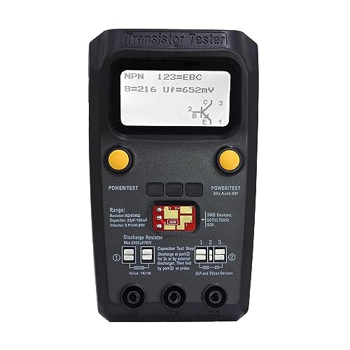 Mehrzweck-Transistor-ESR/SMD-Tester, Intelligenter Dioden-Trioden-Kapazitätswiderstandsmesser, LCD-Messgerät, MOS/PNP/NPN-Test Genau Messen(ESR02PRO-Black) von ZGJIAJU
