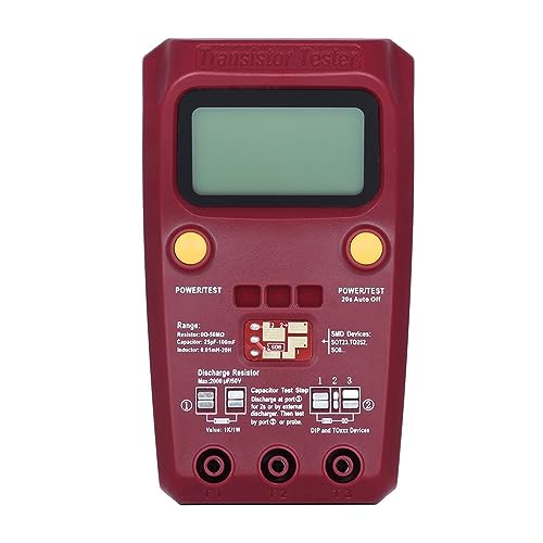 Mehrzweck-Transistor-ESR/SMD-Tester, Intelligenter Dioden-Trioden-Kapazitätswiderstandsmesser, LCD-Messgerät, MOS/PNP/NPN-Test Genau Messen(ESR02PRO-Red) von ZGJIAJU