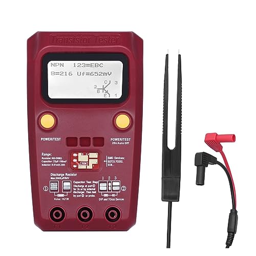 Mehrzweck-Transistor-ESR/SMD-Tester, Intelligenter Dioden-Trioden-Kapazitätswiderstandsmesser, LCD-Messgerät, MOS/PNP/NPN-Test Genau Messen(ESR02PRO-Test clip-01) von ZGJIAJU