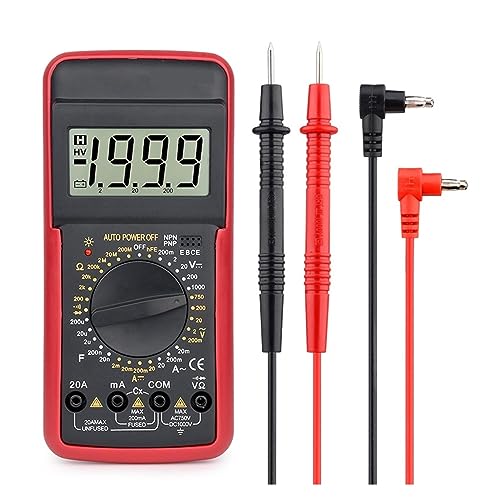 Multimeter Digital Professional 1000V 20A Voltmeter Multimetro Elektrowerkzeug DIY Tester Spannungsanzeige Strommesser Genau Messen(Red Case) von ZGJIAJU
