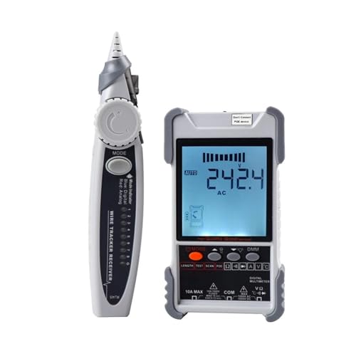 Netzwerkkabeltester, LCD-Display, Analoga, Verfolgung, Digitale Suche, POE-Test, Kabelpaarung, Kartierung, Länge, Wiremap-Checker, Multimeter Genau Messen(ET618) von ZGJIAJU
