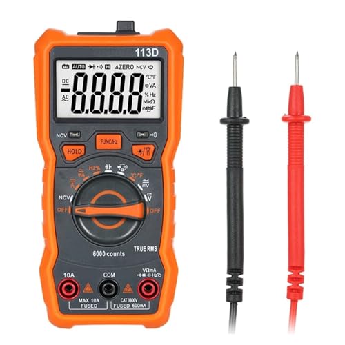 RM113D NCV Digitalmultimeter, 6000 Zählungen, Automatische Bereichswahl, AC/DC-Spannungsmesser, Rücklicht, Großer Bildschirm, Automatische Bereichsmessung Genau Messen von ZGJIAJU