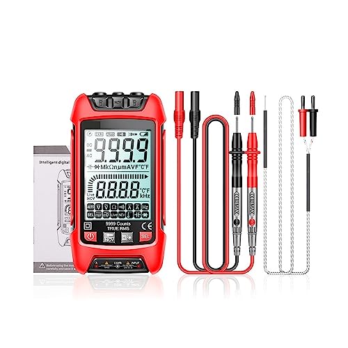 Smart Digital Multimeter 6000 Zählt True RMS Auto Elektrische Kapazität Meter Temperatur Widerstand Transistor Tester Genau Messen(202 red) von ZGJIAJU