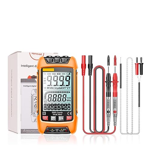 Smart Digital Multimeter 6000 Zählt True RMS Auto Elektrische Kapazität Meter Temperatur Widerstand Transistor Tester Genau Messen(SZ02 orange) von ZGJIAJU