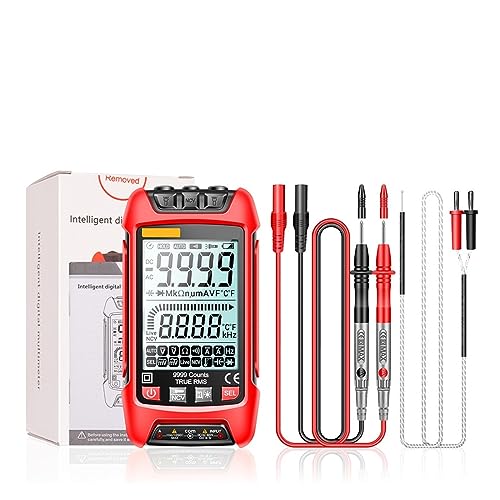 Smart Digital Multimeter 6000 Zählt True RMS Auto Elektrische Kapazität Meter Temperatur Widerstand Transistor Tester Genau Messen(SZ02 red) von ZGJIAJU