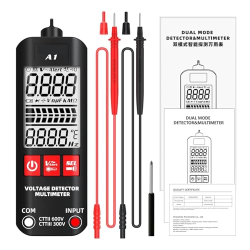 Smart Digital Multimeter Professioneller Automatischer Multitester VFC Hz Kondensator Elektrisches Testwerkzeug Amperemeter Elektriker Tester Genau Messen(A1) von ZGJIAJU