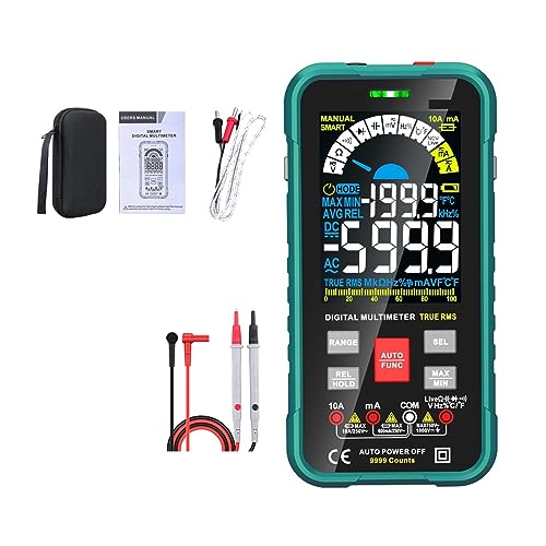Smart Multimeter Auto Range 1000V 10A Digitaler Kapazitätstester True RMS REL Ohm AC DC Spannungsmesser Multimetro Genau Messen(GREEN) von ZGJIAJU