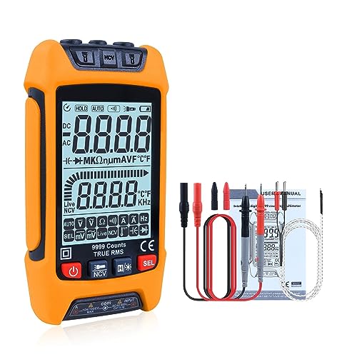 Tester AC/DC Voltmeter Ohm Digital Multimeter 9999 Zählt Automatischer Bereich TRMS Widerstand Kapazität Temperatur Tester Genau Messen(V2-O) von ZGJIAJU