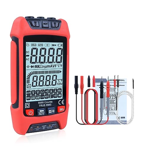 Tester AC/DC Voltmeter Ohm Digital Multimeter 9999 Zählt Automatischer Bereich TRMS Widerstand Kapazität Temperatur Tester Genau Messen(V2-R) von ZGJIAJU