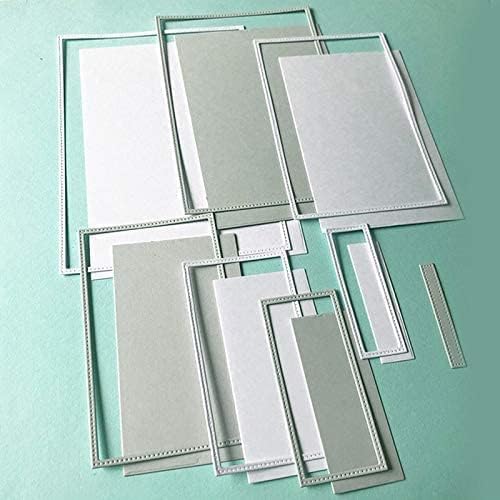 Rechteckige Rahmen-Stanzformen für Kartenherstellung, Stanzschablonen für Bastelarbeiten, Scrapbooking, Fotoalbum, dekorative Prägepapier-Stanzformen für Kartenherstellung, Vorlage + niedliche von ZGLUZP