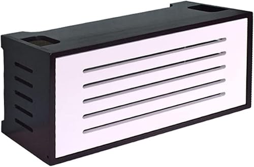 ZGSSOPTU Aufbewahrungsbox für Oberfräse, Holz, groß, Massivholz, Steckdosenleiste und Kabelmanagement, verstecktes Rack-Modem (schwarz) von ZGSSOPTU