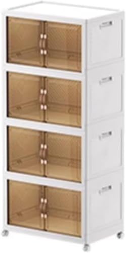 ZGSSOPTU Große Aufbewahrungsbehälter mit Deckel, Schrank-Organizer, klappbare Räder, stapelbar (50 x 32 x 117,2 cm) von ZGSSOPTU