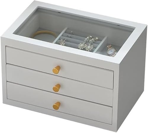 ZGSSOPTU Schmuck-Organizer-Box, Retro-Holz-Schubladenbox, Doppel-/Dreifach-Aufbewahrungsbox für Ringe, Ohrringe, Halsketten, Armbänder, integrierte Beflockung, 3 Stück ZGSSOPTU Schmuck-Organizer-Box, Retro-Holz-Schubladenbox, Doppel-/Dreifach-Aufbewahrungsbox für Ringe, Ohrringe, Halsketten, Armbänder, integrierte Beflockung, 3 Stück von ZGSSOPTU