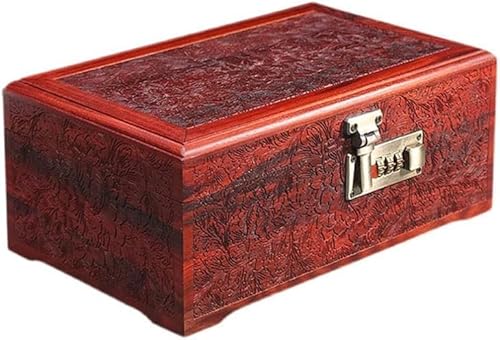ZGSSOPTU Schmuckschatulle, 21,6 cm / 26 cm, Aufbewahrung, Kosmetik, Ring, Ohrringe, Halskette, Armband, Uhr, Retro-Stil von ZGSSOPTU