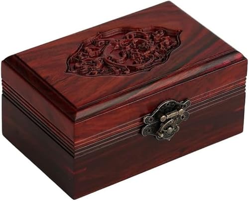 ZGSSOPTU Schmuckschatulle aus Holz, Retro-Aufbewahrungsbox, Kosmetik, Ringe, Ohrringe, Halskette, Armband, Uhr, 13,5 cm ZGSSOPTU Schmuckschatulle aus Holz, Retro-Aufbewahrungsbox, Kosmetik, Ringe, Ohrringe, Halskette, Armband, Uhr, 13,5 cm von ZGSSOPTU