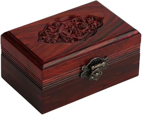 ZGSSOPTU Schmuckschatulle aus Holz, Retro-Stil, Aufbewahrung, Kosmetik, Ring, Ohrringe, Halskette, Armband, Uhr, 13,5 cm ZGSSOPTU Schmuckschatulle aus Holz, Retro-Stil, Aufbewahrung, Kosmetik, Ring, Ohrringe, Halskette, Armband, Uhr, 13,5 cm von ZGSSOPTU