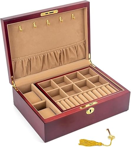 ZGSSOPTU Schmuckschatulle aus Holz, Vintage-Aufbewahrungsbox, für Halsketten, Ohrringe, Uhren, 1 Stück ZGSSOPTU Schmuckschatulle aus Holz, Vintage-Aufbewahrungsbox, für Halsketten, Ohrringe, Uhren, 1 Stück von ZGSSOPTU