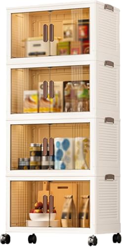 ZGSSOPTU Schrank-Organizer, Aufbewahrungsbox, Faltbox, Kunststoff, stapelbare Behälter für Zuhause, Küche (50 x 30,5 x 108,5 cm) von ZGSSOPTU