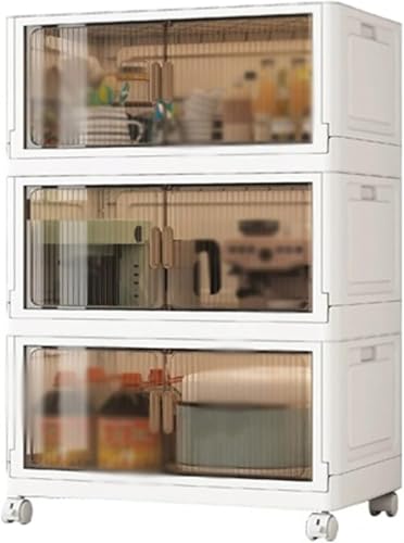 ZGSSOPTU Transparente Kunststoff-Aufbewahrungsbehälter, stapelbar, Schrank-Organizer, großer Würfelbehälter (40 x 30 x 75 cm) von ZGSSOPTU