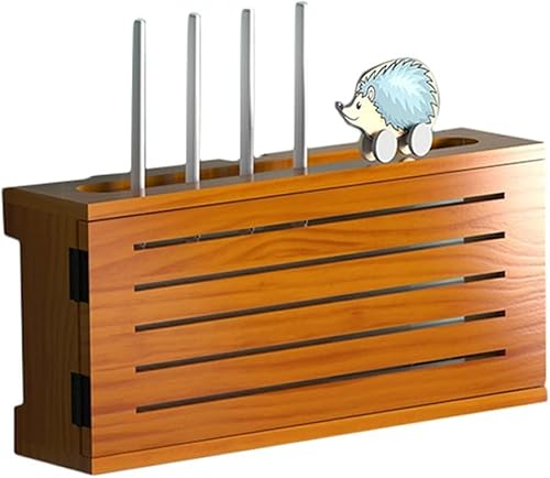 ZGSSOPTU WiFi-Router-Aufbewahrungsbox, Wandhalterung, TV-Schrank, kreativ, braun, aufstellbares Regal, schwimmende Heizkörperabdeckungen für Zuhause (Länge 40 cm) von ZGSSOPTU
