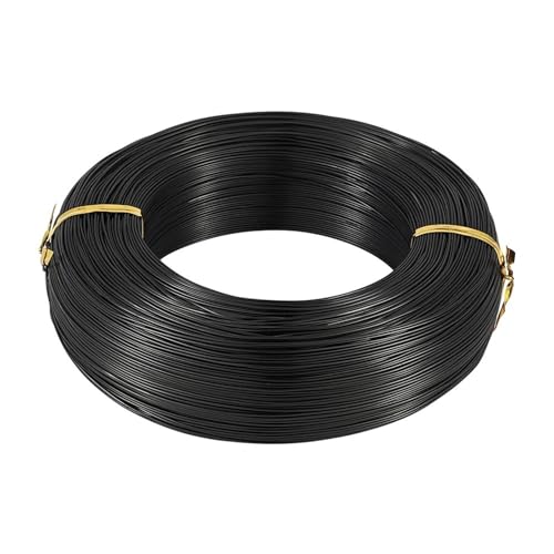 Aluminiumdraht 500 g 0,6/1,2/1,5/2,0/3,0 mm Aluminiumdraht, DIY-Schmuckkomponenten, Zubehör, Finden, Herstellen, Halsketten, Armbänder, Bastelbedarf Basteldraht(Color:Black,Size:0.6mm 560m) von ZGXNYI