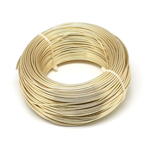 Aluminiumdraht 500 g 0,6/1,2/1,5/2,0/3,0 mm Aluminiumdraht, DIY-Schmuckkomponenten, Zubehör, Finden, Herstellen, Halsketten, Armbänder, Bastelbedarf Basteldraht(Color:Champagne Gold,Size:2.0mm 55m) von ZGXNYI