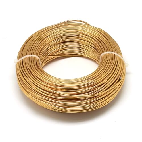 Aluminiumdraht 500 g 0,6/1,2/1,5/2,0/3,0 mm Aluminiumdraht, DIY-Schmuckkomponenten, Zubehör, Finden, Herstellen, Halsketten, Armbänder, Bastelbedarf Basteldraht(Color:Goldenrod,Size:1.0mm 200m) von ZGXNYI