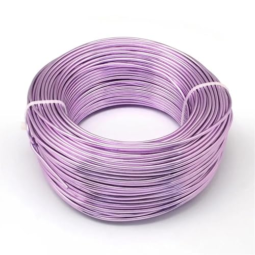 Aluminiumdraht 500 g 0,6/1,2/1,5/2,0/3,0 mm Aluminiumdraht, DIY-Schmuckkomponenten, Zubehör, Finden, Herstellen, Halsketten, Armbänder, Bastelbedarf Basteldraht(Color:Plum,Size:0.8mm 300m) von ZGXNYI