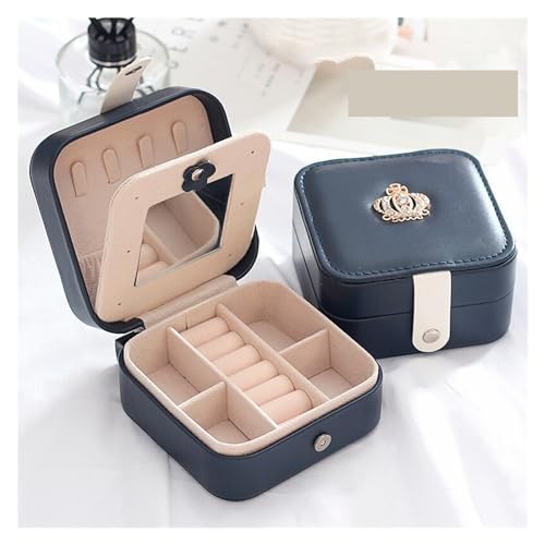 SchmuckkäStchen Schmuckschatulle, 1 Stück, doppellagige Aufbewahrungsbox for Männer und Frauen, große Kapazität, Leder-Hardware, Riegel, Reisen, tragbar, mit Klappdeckel, Palme Schmuckbox(Color:Small von ZGXNYI