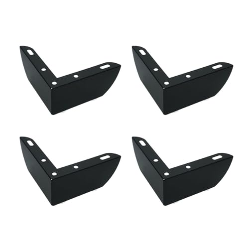 ZGXNYI 4 STK. Einfache L-förmige 2-in-1-Möbelbeine aus Kohlenstoffstahl mit dreizackigen Füßen, dreieckige Sofabeine, DIY-Möbelbeschläge(Black) von ZGXNYI