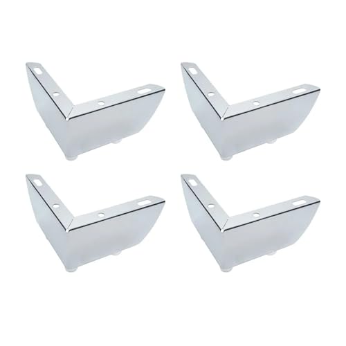 ZGXNYI 4 STK. Einfache L-förmige 2-in-1-Möbelbeine aus Kohlenstoffstahl mit dreizackigen Füßen, dreieckige Sofabeine, DIY-Möbelbeschläge(Silver) von ZGXNYI