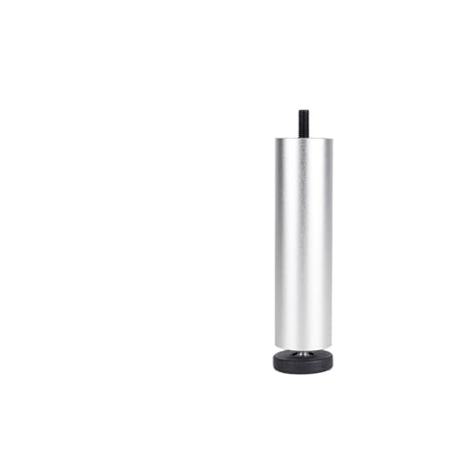 ZGXNYI 4 Stück verstellbare Möbelbeine, M8, Tischbeine aus Aluminiumlegierung, for Fernsehschrank, Kleiderschrank, erhöhte Kühlschrank-Waschmaschinenfüße(Silver 25CM) von ZGXNYI