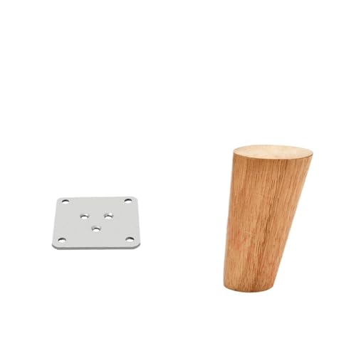ZGXNYI 8-60 cm runde Möbelbeine aus Holz, natürliches Massivholz, Ersatztischfüße, Schrankbett-Sofabein mit Edelstahlplatten(Slant 10cm) von ZGXNYI