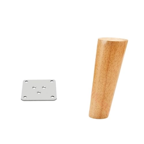 ZGXNYI 8-60 cm runde Möbelbeine aus Holz, natürliches Massivholz, Ersatztischfüße, Schrankbett-Sofabein mit Edelstahlplatten(Slant 15cm) von ZGXNYI