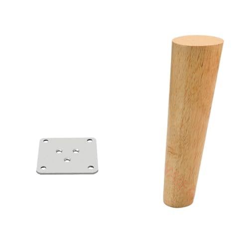ZGXNYI 8-60 cm runde Möbelbeine aus Holz, natürliches Massivholz, Ersatztischfüße, Schrankbett-Sofabein mit Edelstahlplatten(Slant 18cm) von ZGXNYI