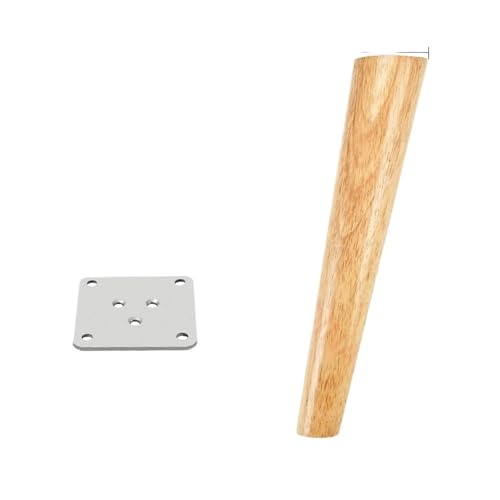 ZGXNYI 8-60 cm runde Möbelbeine aus Holz, natürliches Massivholz, Ersatztischfüße, Schrankbett-Sofabein mit Edelstahlplatten(Slant 40cm) von ZGXNYI