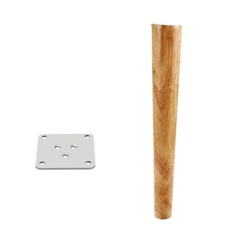 ZGXNYI 8-60 cm runde Möbelbeine aus Holz, natürliches Massivholz, Ersatztischfüße, Schrankbett-Sofabein mit Edelstahlplatten(Vertical 30cm) von ZGXNYI