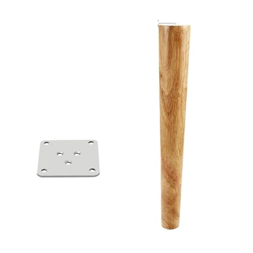 ZGXNYI 8-60 cm runde Möbelbeine aus Holz, natürliches Massivholz, Ersatztischfüße, Schrankbett-Sofabein mit Edelstahlplatten(Vertical 60cm) von ZGXNYI