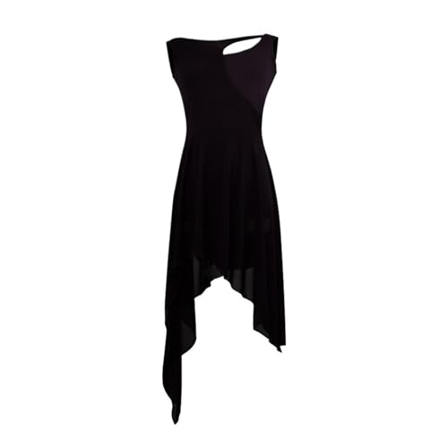 ZGXNYI Ärmelloses Ballett-Tutu-Kleid for Erwachsene, Gymnastik-Trikots for Frauen, Ballett-Netzstoff, lyrischer Tanz, Kostüm, zeitgenössische Tanzbekleidung(Black,L) von ZGXNYI