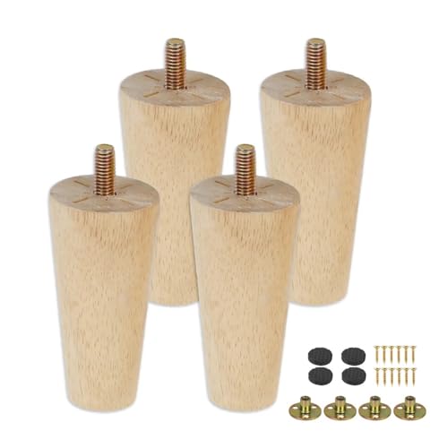 ZGXNYI Möbelbeine aus Massivholz, Bausatz, 8/15/20 cm hoch, Möbelfüße, schräger Kegel, Ersatzsofabein for Schlafsofa, Schrank, Tisch und Stuhl(H8CM 4PCS) von ZGXNYI