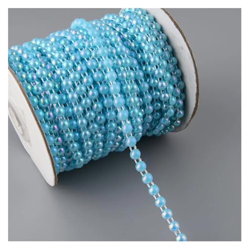 ZGXNYI Perlenkette 3 Yards, 6 mm Breite, halbrund, Flache Rückseite, Kunstperlen, Perlenkette, Nähbesatz, Kuchendekoration, Make-up und Hochzeitsarrangements Perlengirlande Perlenband(AB Light Blue) ZGXNYI Perlenkette 3 Yards, 6 mm Breite, halbrund, Flache Rückseite, Kunstperlen, Perlenkette, Nähbesatz, Kuchendekoration, Make-up und Hochzeitsarrangements Perlengirlande Perlenband(AB Light Blue) von ZGXNYI