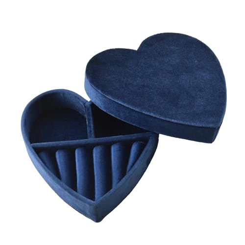ZGXNYI Schmuckschatulle aus Samt in Herzform for Ringe und Halsketten, Organizer for Geburtstage, Valentinstag, Hochzeiten, Geschenke for Liebesschmuck, Verpackungsetui(G119) von ZGXNYI