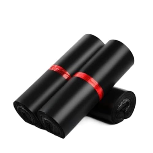ZGXNYI Verpackungstasche 50 Stück PE Poly Mailer Versandtasche Express Box Kleidung T-Shirt Umschlag Kunststoff Kleid Handschuhe Müll Klebebeutel Versandbeutel(Black,20x35cm) von ZGXNYI