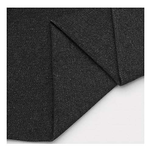 ZGYOZMNG Gewaschener Baumwoll-Jeansstoff, verdickter Stoff für Hosen, Jacken, Hemden, Röcke, Röcke, Kleidung, 170 cm breit (Farbe: Hellblau) (Schwarz) von ZGYOZMNG