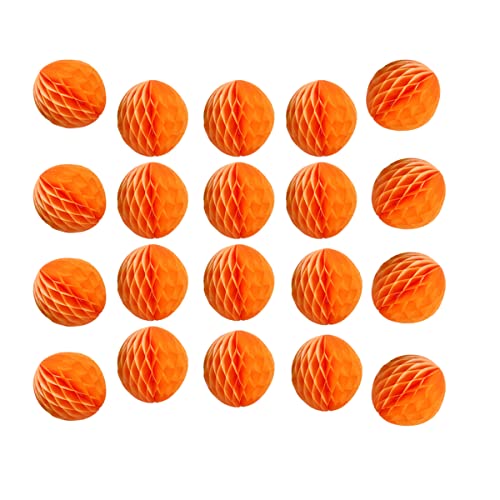 Wabendekoration, Papierblumenkugeln, Seidenpapier, Pompons für Babyparty, Geburtstag, Hochzeit, Heimdekoration, 15,2 cm, Orange, 20 Stück von ZGjoy