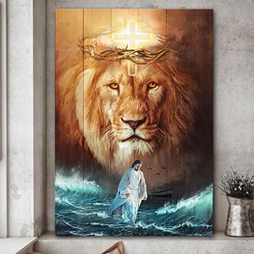 ZGmaxCL 5D Diamanten Gemälde Set Diamond Painting Bilder Puzzles Erwachsene Groß Löwe und Jesus Aesthetic Room Wanddekoration 70x40cm von ZGmaxCL