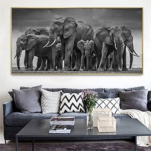 ZGmaxCL 5D Diamanten Gemälde Set Puzzles DIY Diamant Malerei Kit Erwachsene Groß Elefant Wohnzimmer Wanddekor 100x50cm von ZGmaxCL